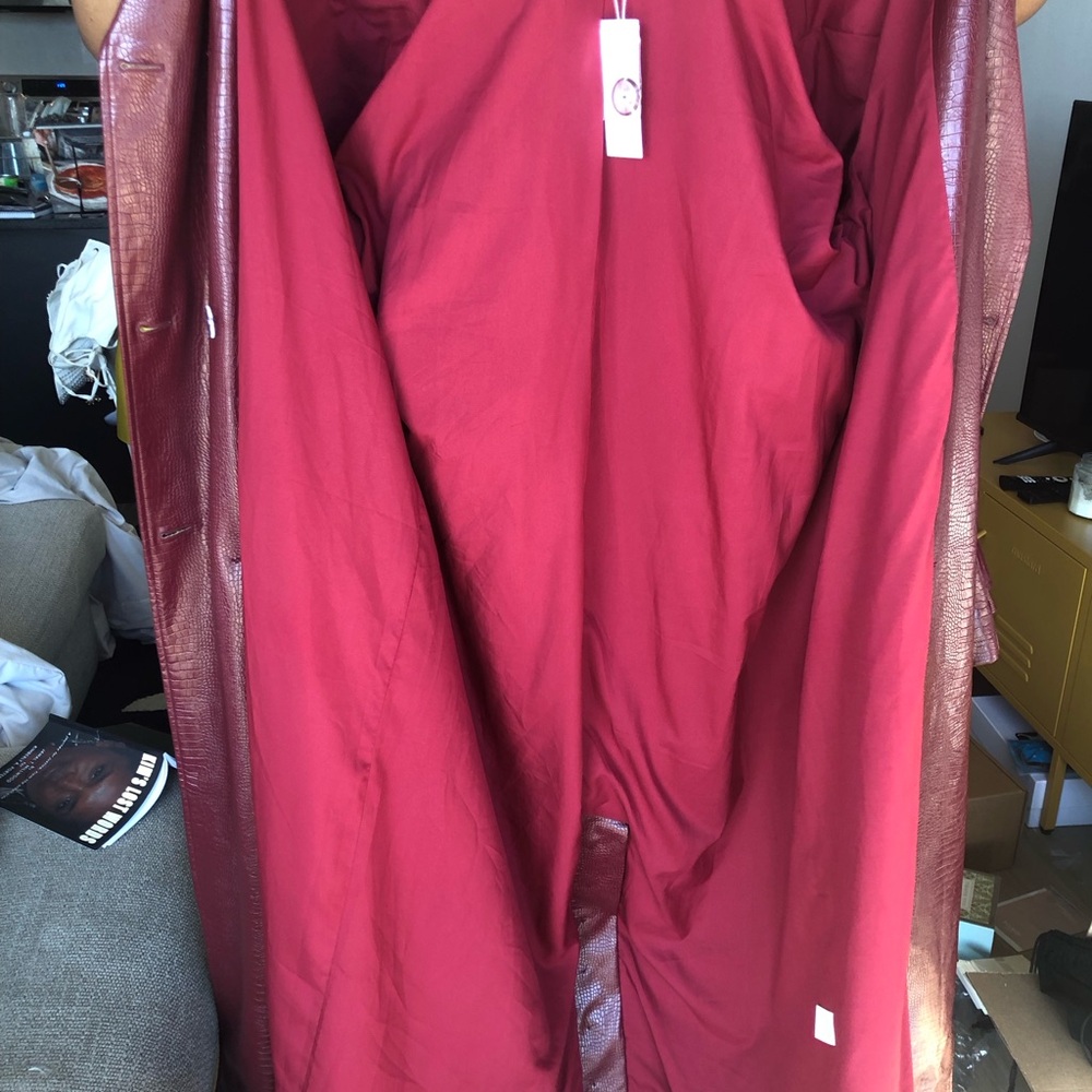 OFUURE Red Trench Coat NWT